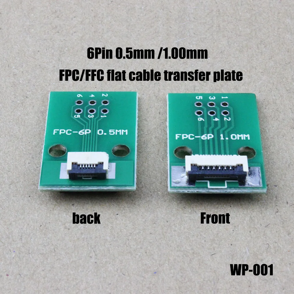 Двухсторонняя плата адаптера FPC/FFC PCB с 6 контактами и расстоянием 0 5 мм/1 мм плоский