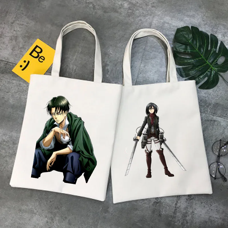 

Tote Bag Women's Bag Shopping Bags Attack on Titan Canvas Shopper Shoulder Designer Handbags Cloth Free Shipping Luxury Shoper
