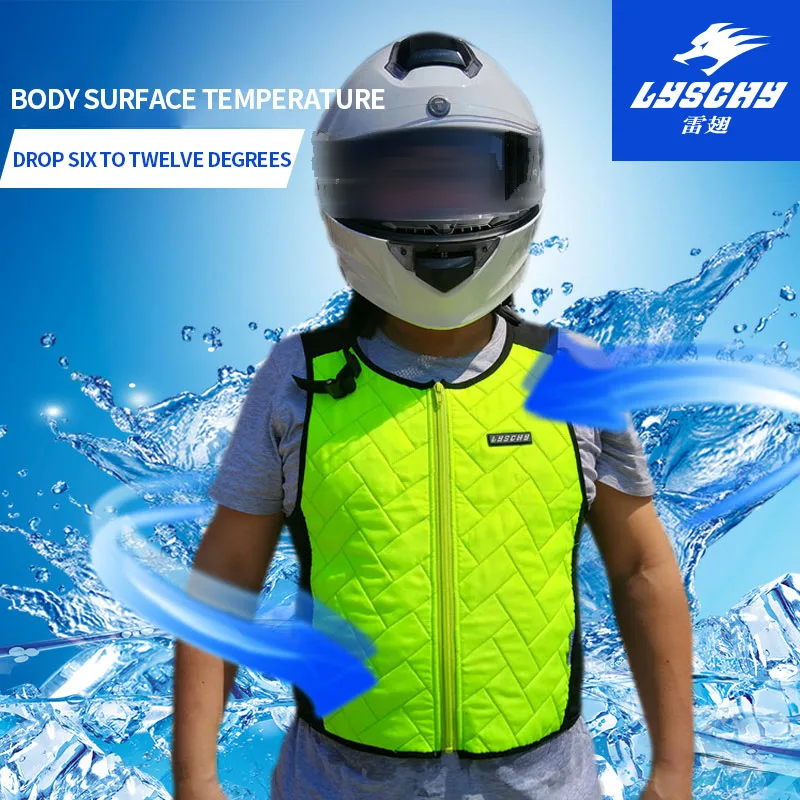 Cooling Summer Motorcycle Riding Motorbike Water Cold Jacket Motocross Rider Evaporative Motosport LYSCHY Ice Waistcoat Vest