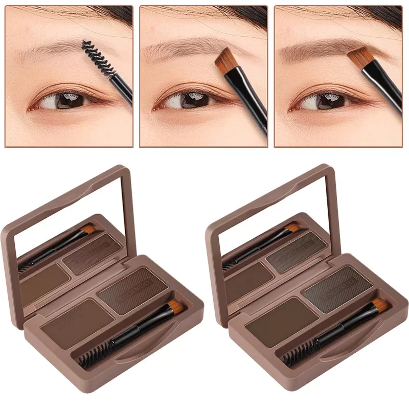 

Colors Eyebrow Powder Makeup Palette Waterproof Shade for Eyebrow Enhancer Cosmetic Brush Mirror Box Make Up Tools Set