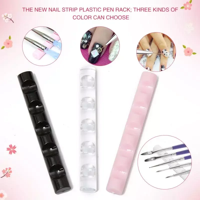 1Pc Acrylic Nail Brush Stand Crystal Brush Holder Rack Clear Displayer Holder DIY Nail Painting Tools