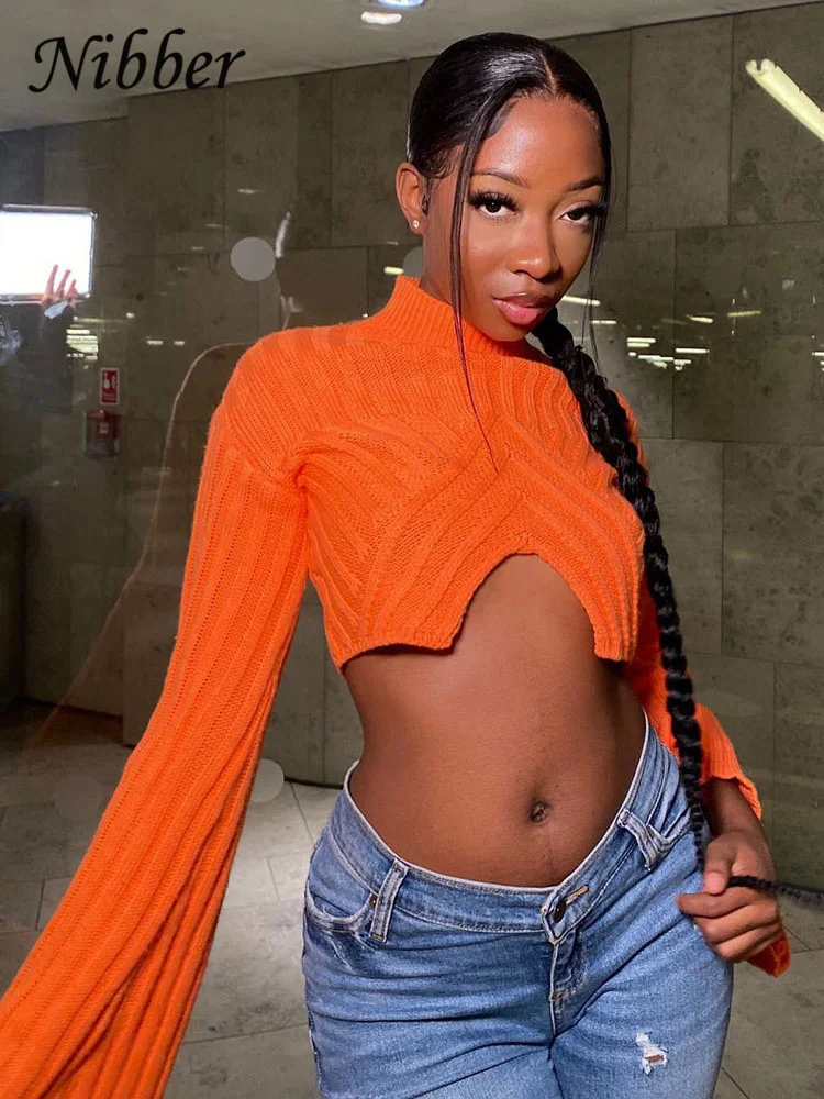 Осенние однотонные пуловеры Nibber одежда для женщин о-образный вырез средней длины