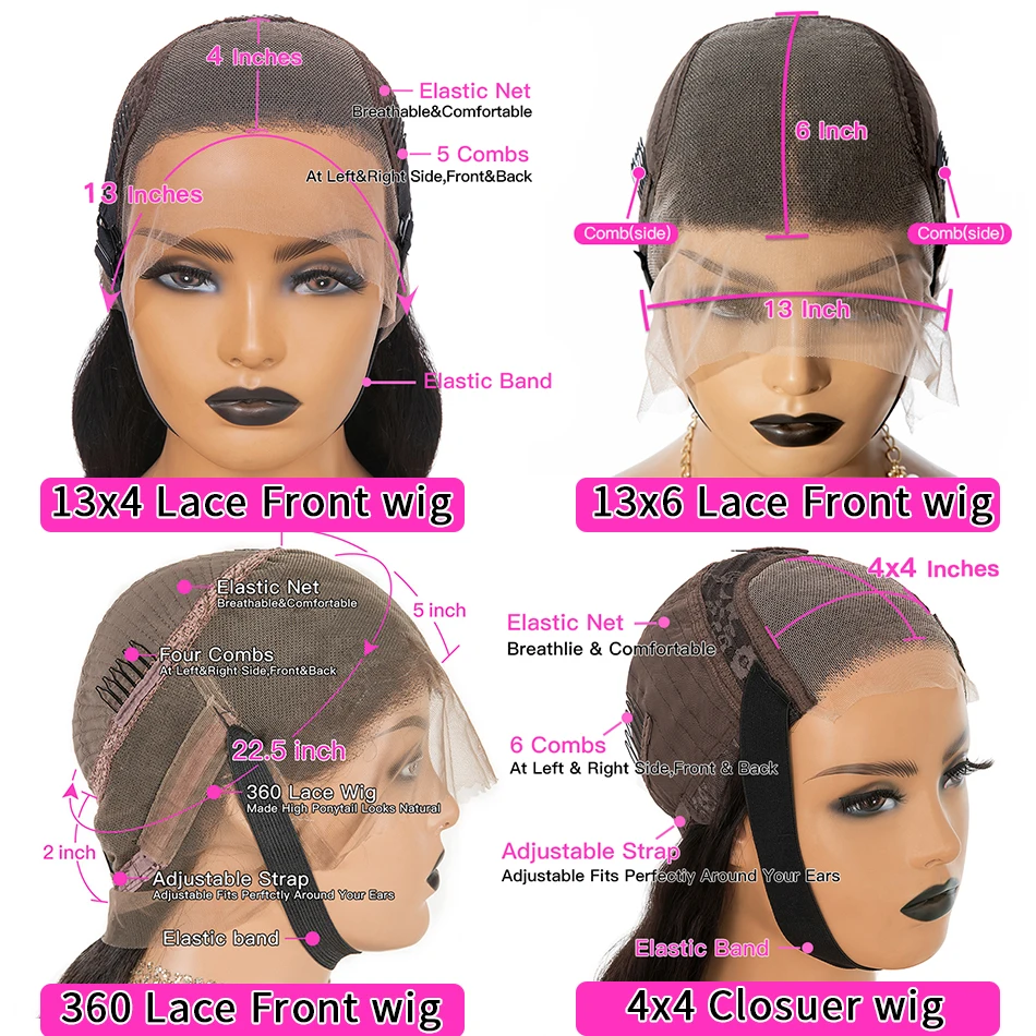 HD Transparent 13x4 Lace Frontal Human Hair Wig Bone Straight Lace Front Wigs Human Hair 4x4 Closure Lace Frontal Wigs For Women images - 6