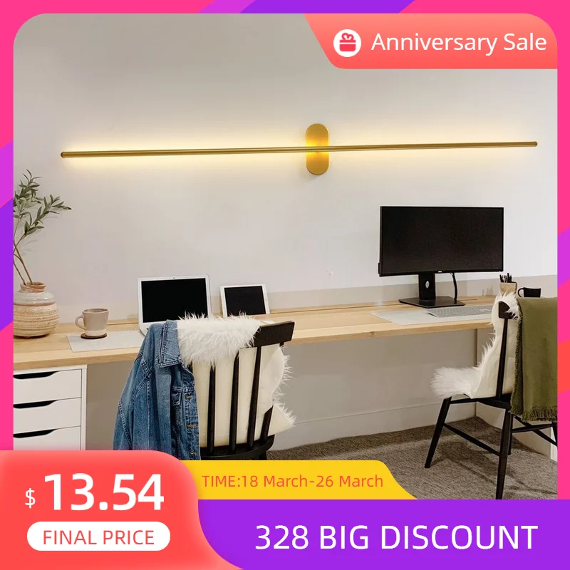 

Современная Женская длинная настенная лампа, сенсорный выключатель, прикроватное настенное бра, лампа для помещений, гостиной, для украшения дома, 80 см, 100 см, 120 см