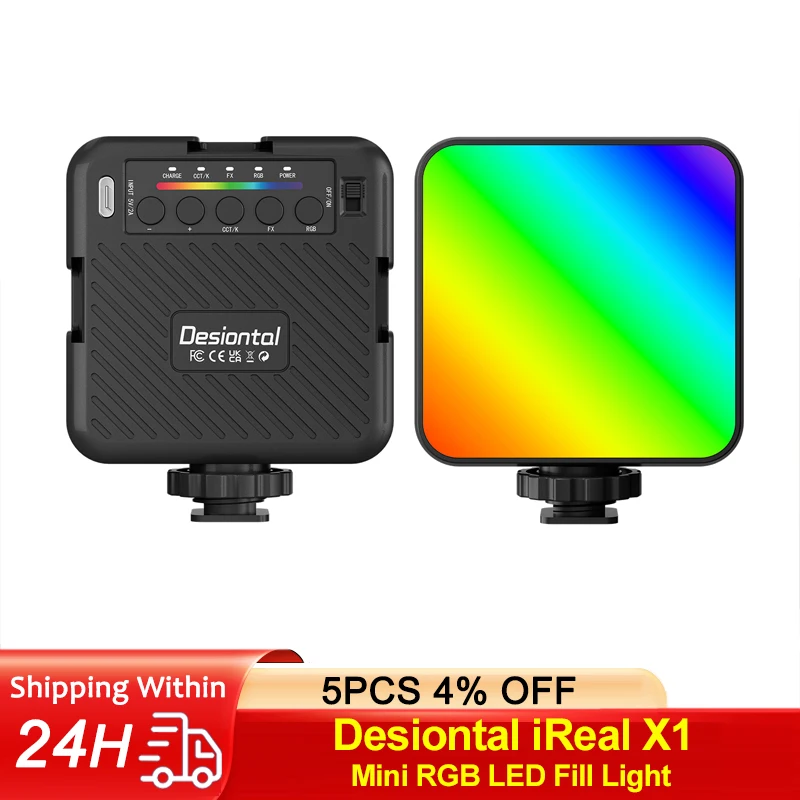 Светодиодный светильник Desiontal iReal X1 RGB 3000K-6500K 1500 мАч заполняющий для камеры с
