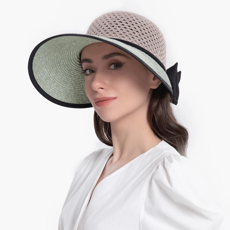 

Sunscreen Sun Hat Female Empty Top Straw Hat Folding Straw Hat Beach Hat Bow Outdoor Beach Hat Big Brim Hat