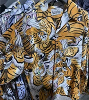 wacko maria shirt high street loose full print tiger men women 11 long sleeve hawaiian shirt