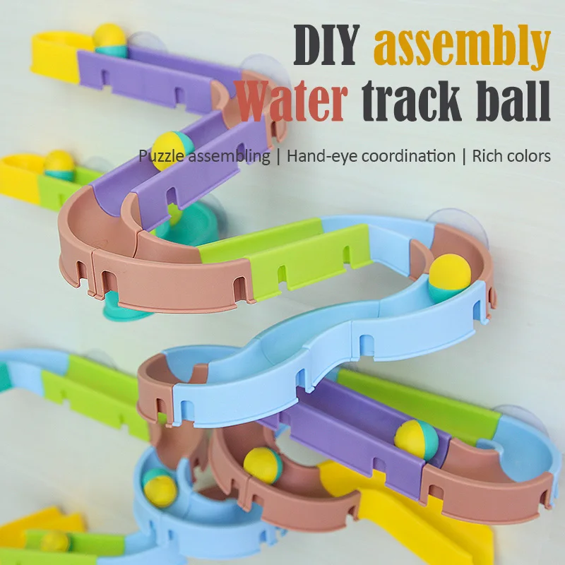 

Slide Tracks Pipeline Rolling Ball Baby Toys Bath Rainbow Marble Race Run Shower Assembling Bathtub Kids Bathroom Play Water