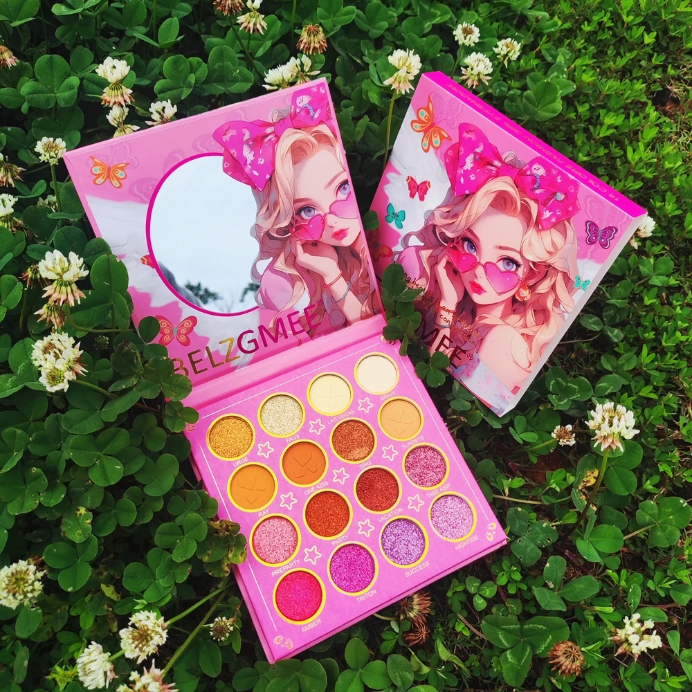 Палитра косметических теней BELZGMEE 16 цветов с зеркалом