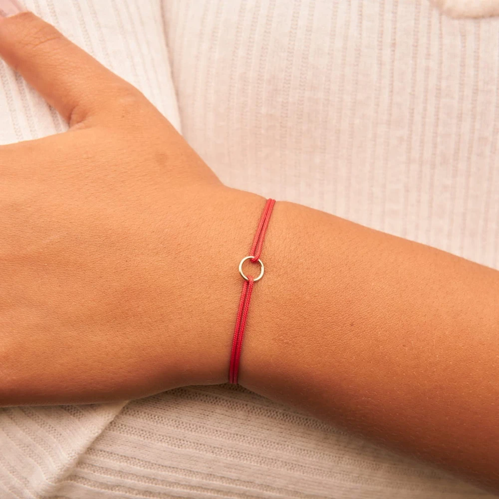 Красный браслет ручной работы для мужчин и женщин унисекс круглый желаний амулет