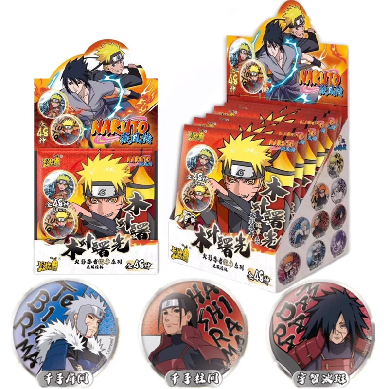 Kayou Naruto Wood Leaf Dawn Badge Full Set Of Tinplate Badge Card Birthday Gift Naruto Card Box