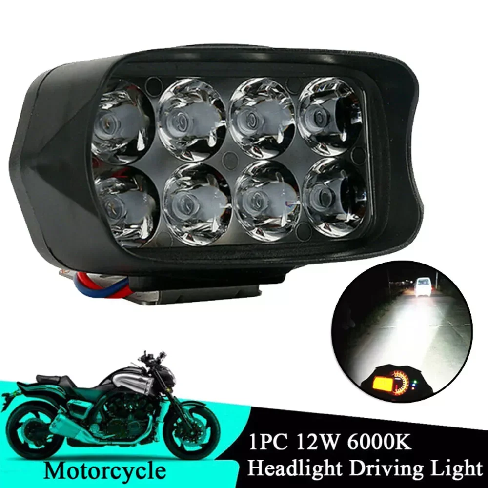 

1 Pcs Motorcycle Driving Lamp Waterproof Reflector Headlight 8 Beads LED Light 6000K Motorcycle Headlight Spot Light 2022