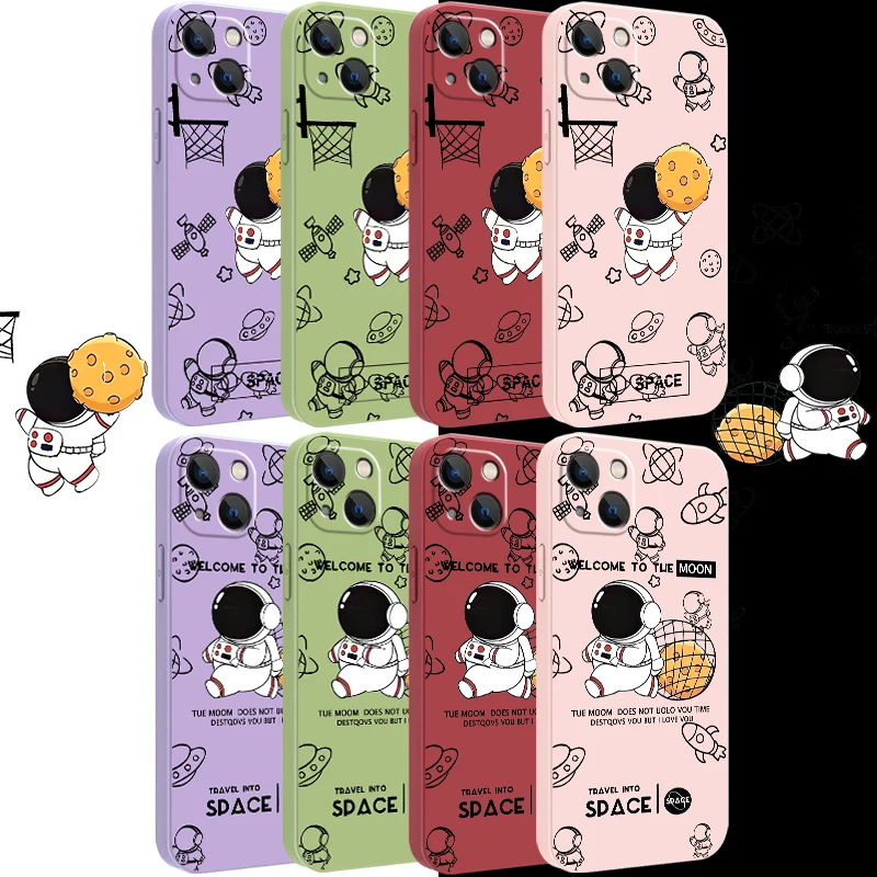 

Astronaut Sports For Apple iPhone 11 12 13 Pro Max 12 13 Mini X XR XS MAX SE 2020 6 6S 7 8 Plus Silicone Phone Case Cover Fundas