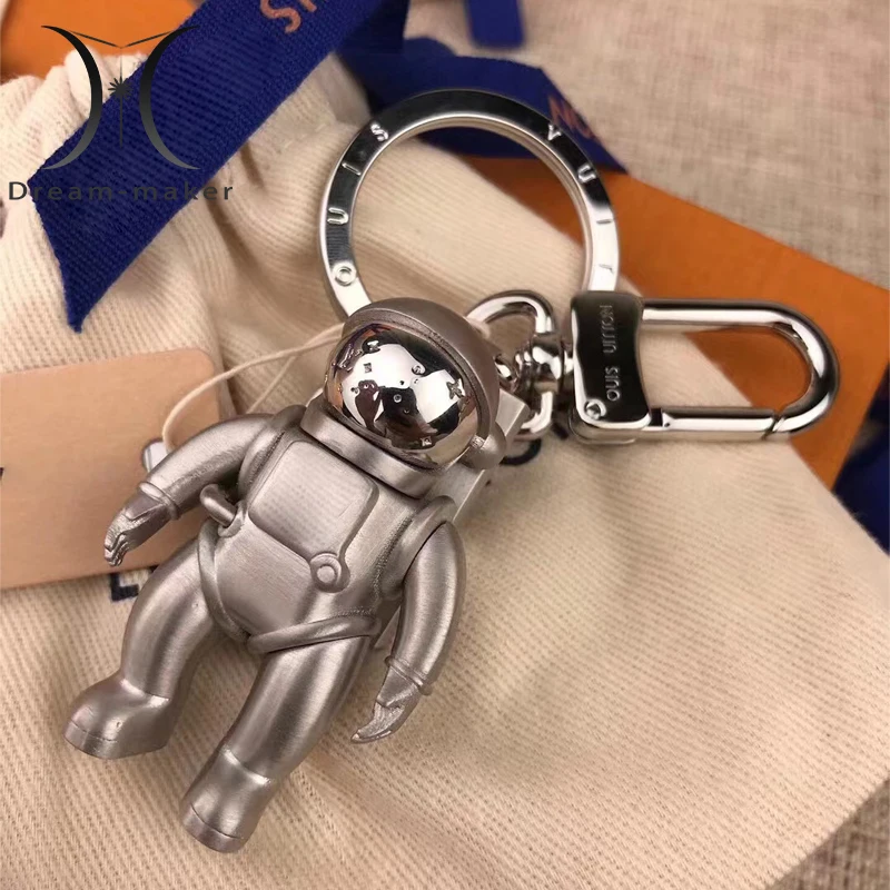 

New Astronaut Couple Key Pendant Keychain Female And Male High-end Car Ornaments Net Red Bag Chain Jewelry +Gift Box Packaging