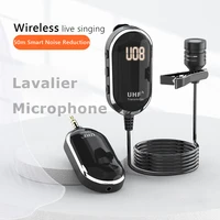wireless mini clip lavalier microphone audio recording interview lapel uhf mic slr pc phone laptop live video accessory hot sale