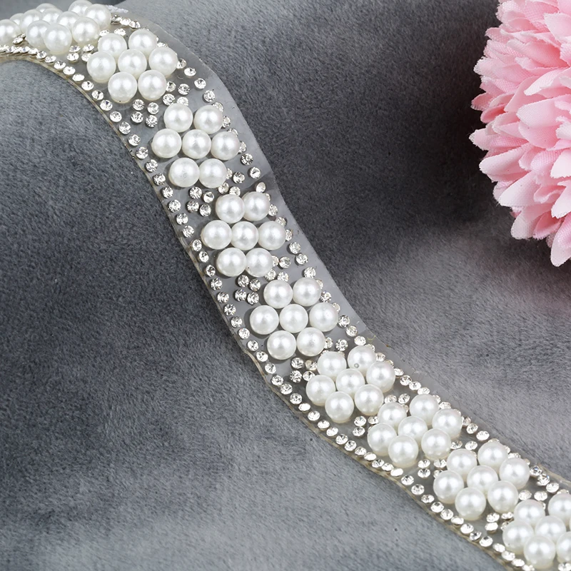 Ресен 55 см Длина Стразы с прямой основой круглые жемчужные ювелирные украшения ABS