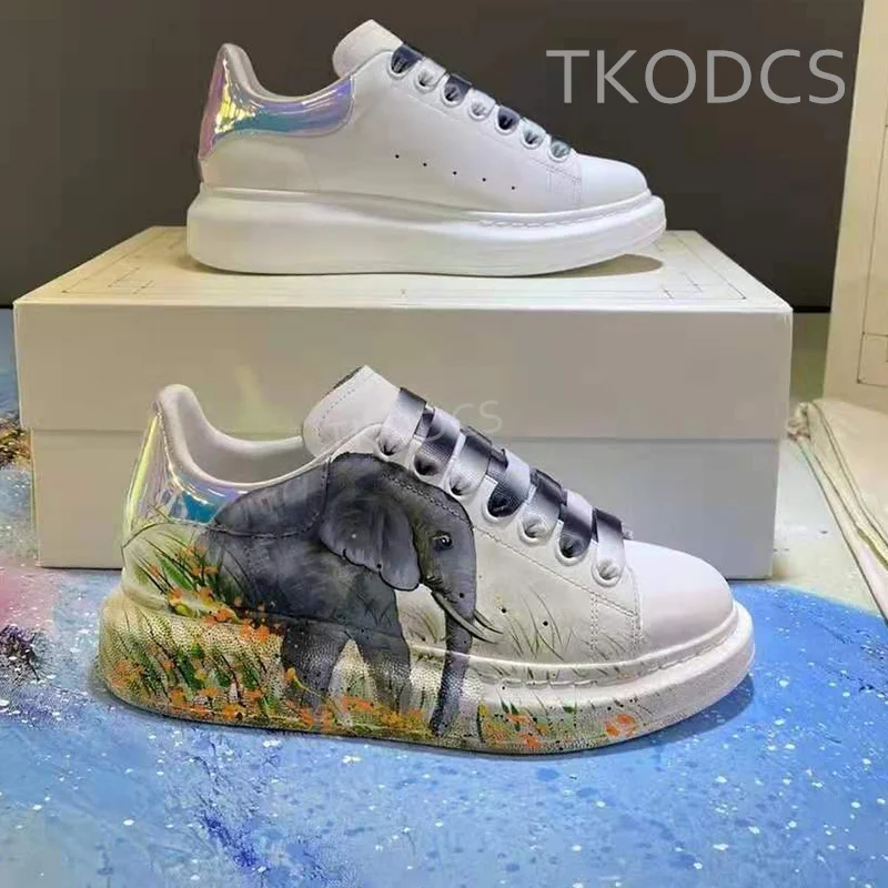 

Customized Couple Fashion Men Women Luminous Vulcanize Shoes Platform Sneakers Casual Skateboarding Shoes Animal Pattern Sneaker