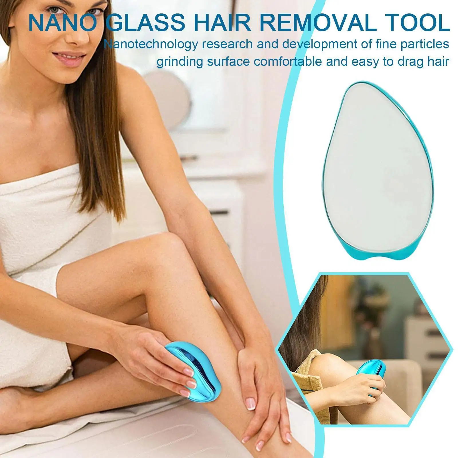 

New -shaped Physical Hair Removal Foot Sharpener Removal Hair Hair Painless Care Personal Glass Tool Tool Removal Fast Y2b7
