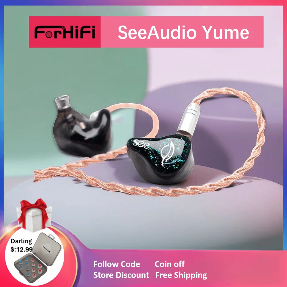 Наушники-вкладыши SeeAudio Yume 1DD + 2BA Knowles гибридные со съемным кабелем 0 78 мм