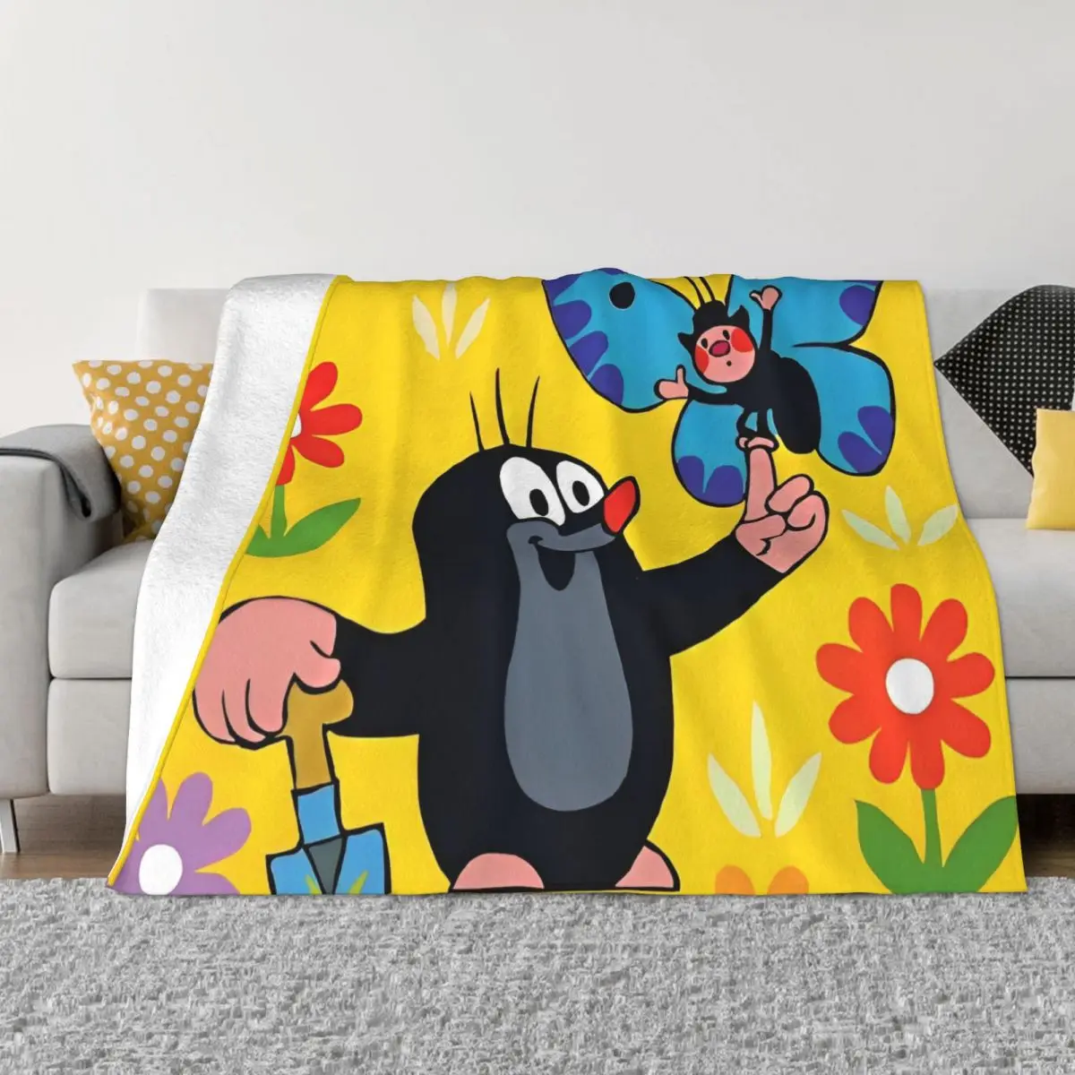 Милый фланелевый чехол для одеяла с изображением маленького Крота мультяшный