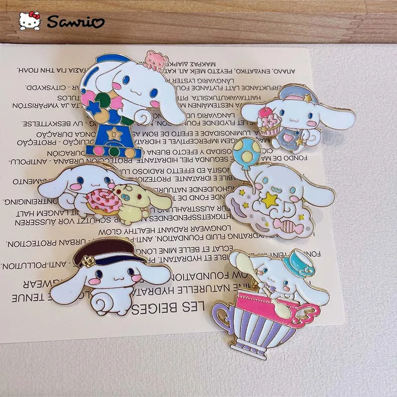 

2023 Creative Design Badge Sanrio Kawaii Cinnamoroll Kuromi Cartoon Metal Brooch Fashion Boy Girl Jewelry Accessories Gift