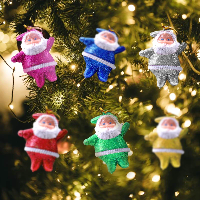 

6Pcs/Lot Xmas Tree Hanging Ornaments Santa Claus Pendant Decoration for Home Christmas 2024 Happy New Year Decor Party Supplies
