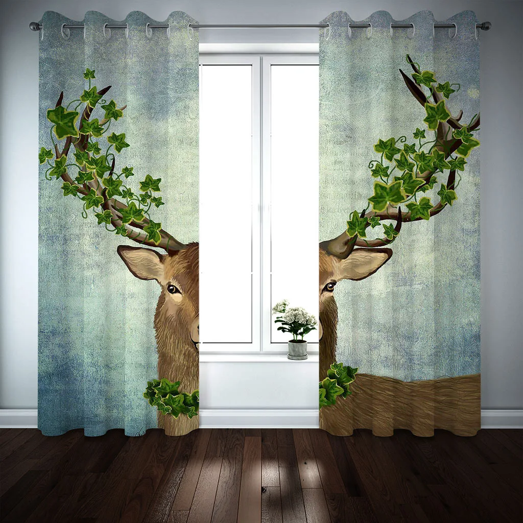 Роскошные украшения для гостиной HUANZHUANG животные лось зеленая лоза 3D недорогие