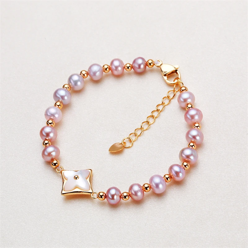 

Vintage Classic Natural Pearl Beimu Bracelet for Women Luxury Exquisite Lucky Bracelet Jewelry Accessories Anniversary Gift