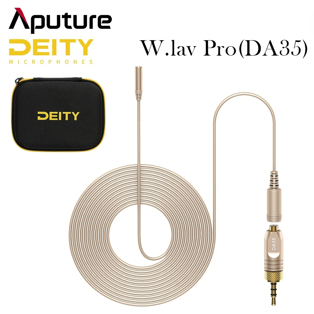 

Aputure Deity W.Lav Pro (DA35) 4mm IP57 Professional Lavalier Microphone Condenser Waterproof 83dB In Diameter Mic For Vlog Live