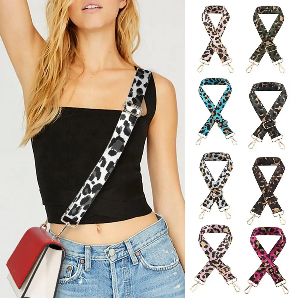 

Bag Shoulder Strap Exquisite Clasp Anti-rust Adjustable Length Portable Leopard Print Handbag Shoulder Strap Bag Accessories