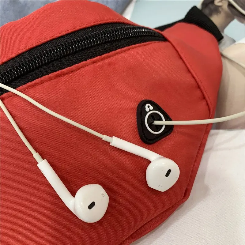 Nylon Men Waist Bag Fashion Crossbody Bag Solid Color Travel Phone Pouch Unisex Belt Purse Black Hip Waist Pack Male Chest Bags