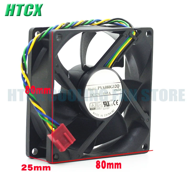 8cm8025 12V0.65A4 pin PWM большой вентилятор воздуха PVA080G12Q