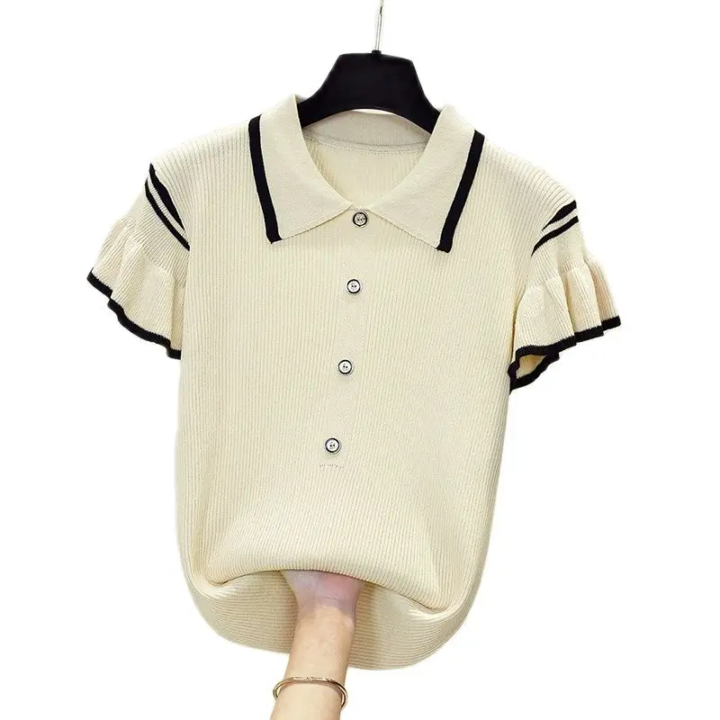 

Блузка женская трикотажная с коротким рукавом, в стиле Харадзюку