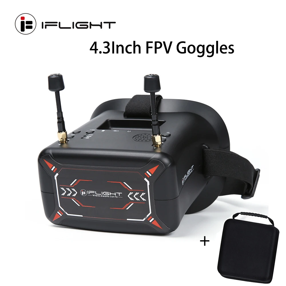Очки IFlight 4,3 дюйма FPV NTSC 40CH 5,8 ГГц с функцией DVR встроенный аккумулятор 3,7 в/2000 мАч/5,8 ГГц 40ch приемник для дрона FPV
