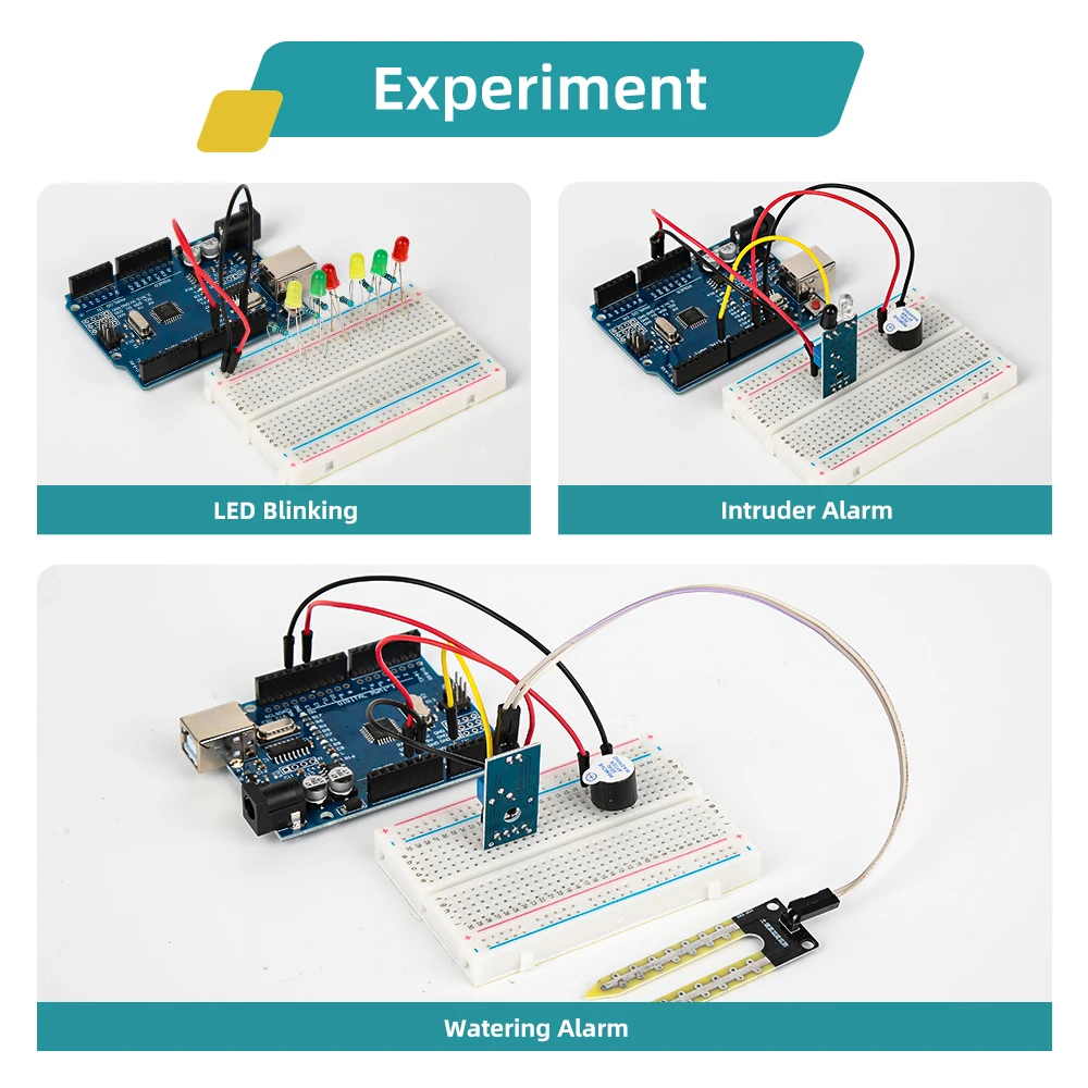 Фото Базовый стартовый набор для проектов на Arduino Uno R3: комплект электронных компонентов с платой R3, набор для самостоятельной сборки электроники с руководством №2
