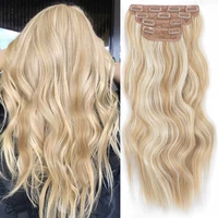 monixi synthetic clip in beach wavy hair extensions mix blonde synthetic clip in hair extensions for women soft glam hairpieces