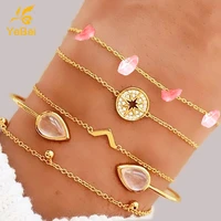 5pcs bohemian bracelets for women 2022 summer turquoise jewelry bracelet natural stone couples gifts free shipping