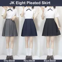 Japanese Korean School Dresses JK Uniform Eight Pleat Sailor Suit Pleated Skirt Half Skirt Grey Black Navy Brown Student Skirt