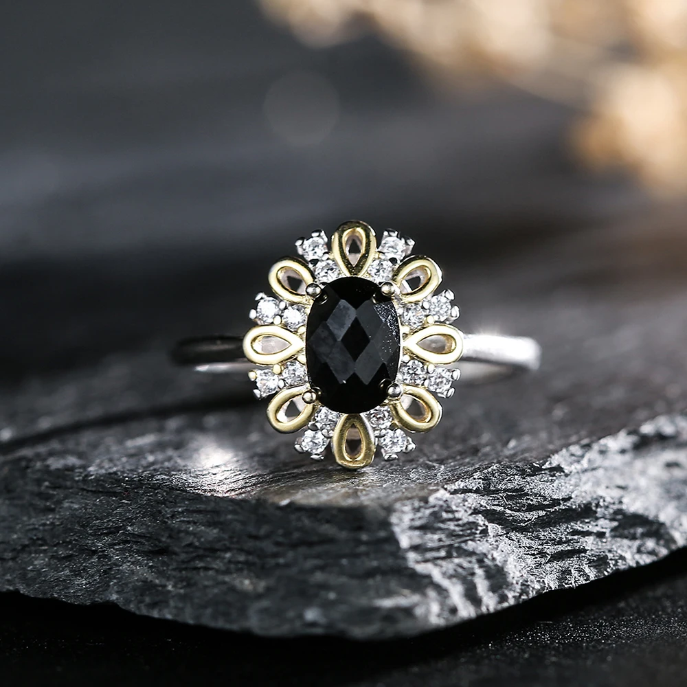 Серебряное кольцо Deluxe S925 в сочетании с женским кольцом из натуральной шпильки