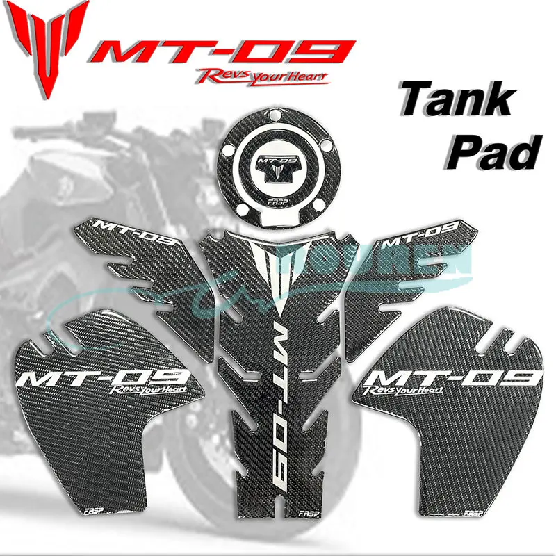 

Motorcycle Carbon Fiber Fueltank Stickers Tank Pad Protection for Yamaha MT 09 MT09 2022 Moto Decals Accessories Modified Parts