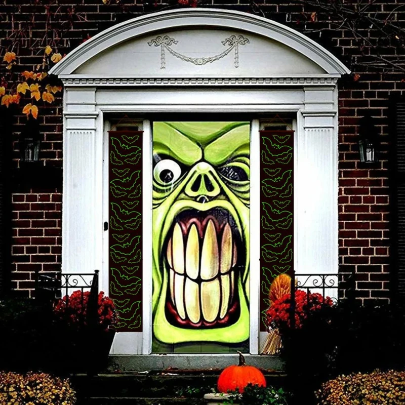 

Украшения для входной двери, украшение на Хэллоуин, светящиеся баннеры с водонепроницаемостью для Хэллоуина, уличный двор