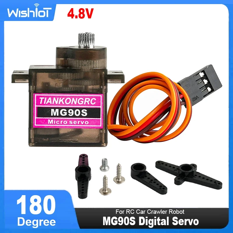Микросерводвигатель MG90S 180 градусов цельнометаллический регулируемый угол