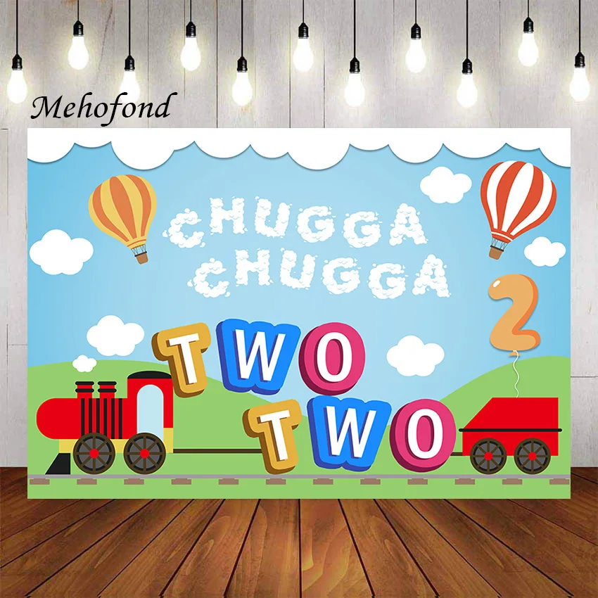 

Фон для фотосъемки Mehofond Chugga два дня рождения голубое небо белые облака Choo поезд фон для фотостудии