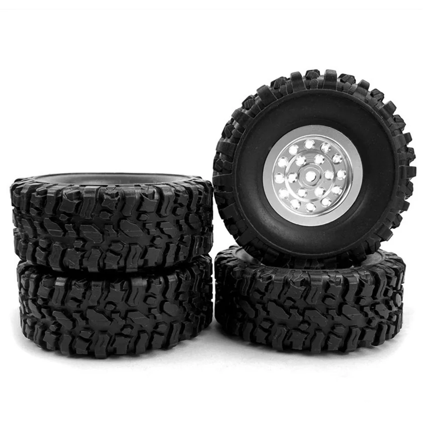 

WPL C14 C24 C34 C44 B14 B24 MN D90 MN99s Metal Wheel Rim Rubber Tire Tyre Set RC Car Upgrade Parts Accessories