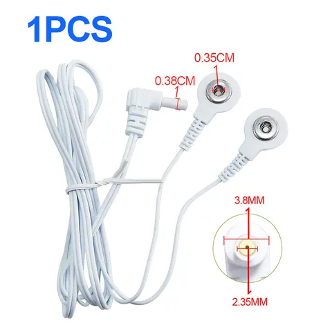 2-сторонние провода 2,35 мм для массажера EMS, электрический стимулятор нервов и мышц, электродный кабель, провод для электродных подушечек