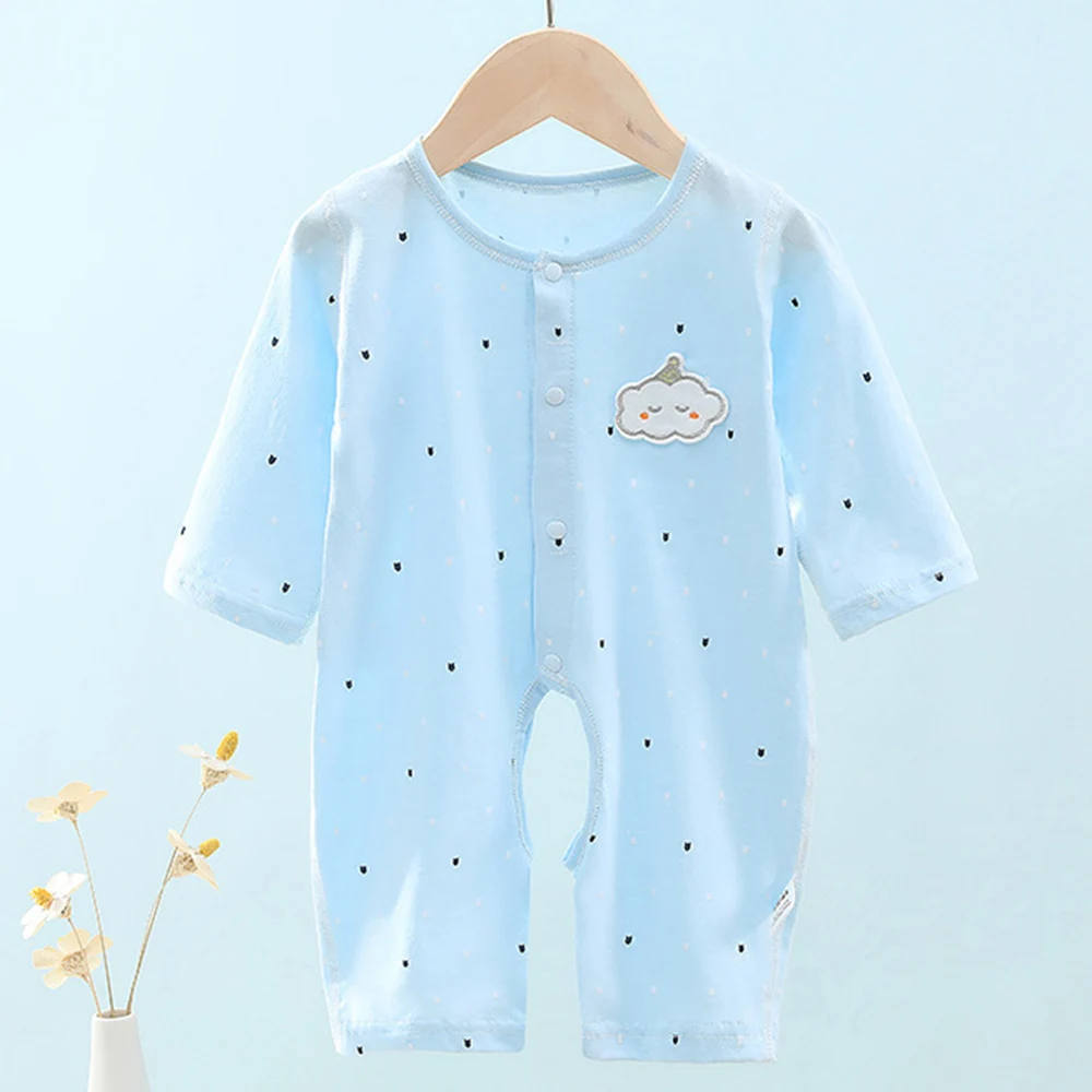 Комбинезоны для новорожденных хлопковые летние милые комбинезоны унисекс