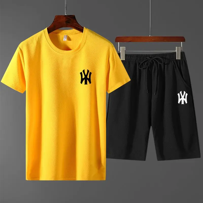 2023 summer new Luxury goods casual suit men's fashion trend youth short sleeve shorts sports