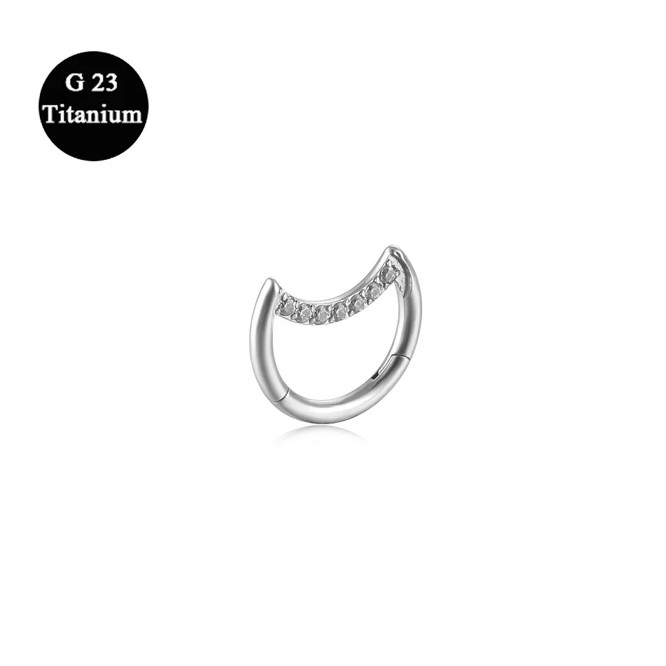 

G23 Moon Nose Piercing Ring Nase Cuff Septum Piercing Ring Titanium Steel Nariz Piercing Ear Cartilage Tragus Goth Piercing Nez