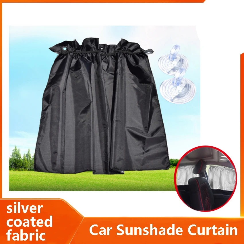 

Car sunshade car suction cup type window sunshade pair of summer supplies in the car simple sunshade small curtain accessories