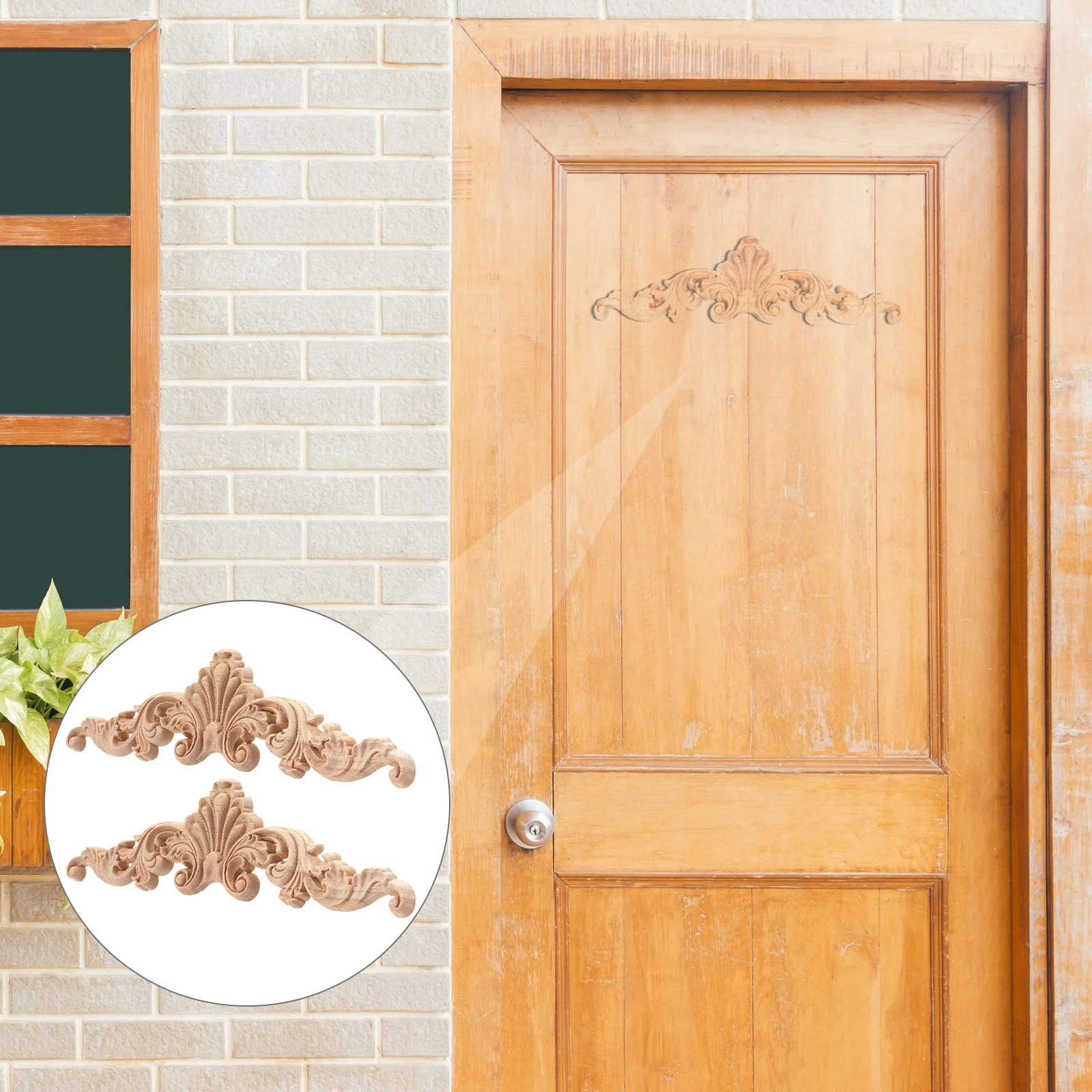 

Wood Applique Furniture Appliques Carved Onlays Onlay Cabinet Unpainted Door Decoration Decorative Corner Wooden Bed Flower Wall